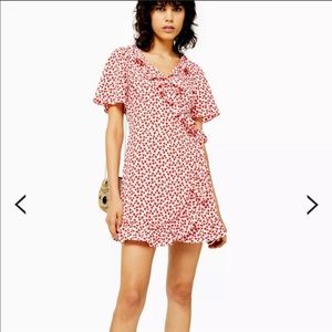 Topshop floral wrap mini dress